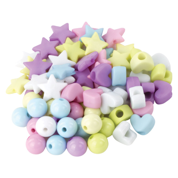 Бусины для творчества "Микс №3", 10-13 мм, 30 грамм, 6 цветов, пастель, ОСТРОВ СОКРОВИЩ, 661255 - Бусины для творчества