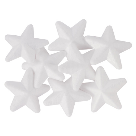 Пенопластовые заготовки для творчества "Звездочки", 8 шт., 40 мм, ОСТРОВ СОКРОВИЩ, 661365 - Заготовки и основы для творчества