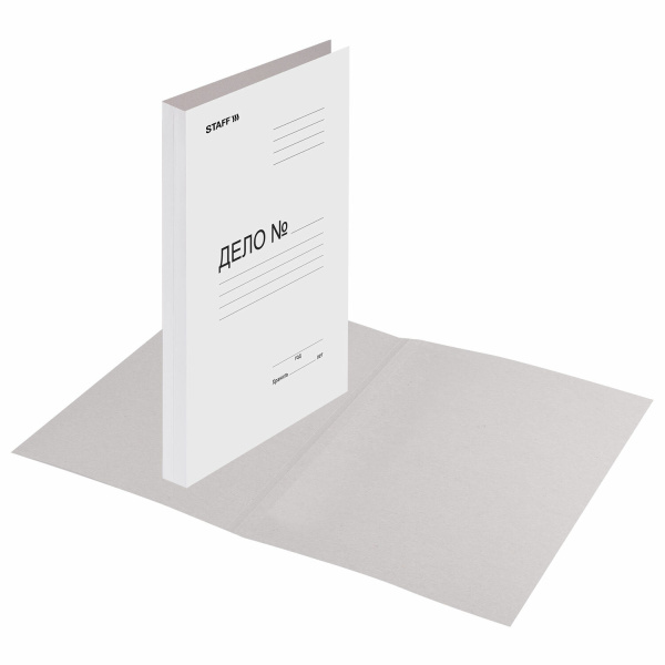 Папка без скоросшивателя "Дело", картон, плотность 220 г/м2, до 200 листов, STAFF, 128988, 128 988 - Папки "Дело" без скоросшивателя
