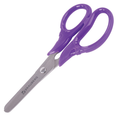 Ножницы BRAUBERG "FRUITY", 130 мм, ассорти, эргономичные ручки, закругленные лезвия, 236980 - Ножницы универсальные