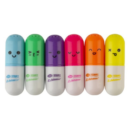 Набор текстовыделителей "Я-Художник!" в прозрачной сумке с молнией, 6 цветов - Аквамаркеры