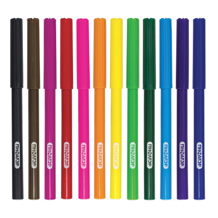 Фломастеры ПИФАГОР "Веселая такса", 12 цветов, вентилируемый колпачок, 151397 - Фломастеры классические