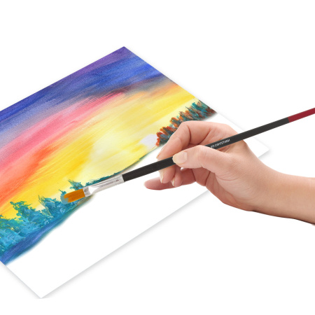 Кисть BRAUBERG, синтетика, плоская, № 7, 200214 - Кисти для рисования