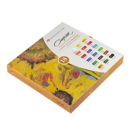 Набор масляных красок "Сонет " картонная упаковка 18 шт х 18 мл - Масляные краски художественные в наборах