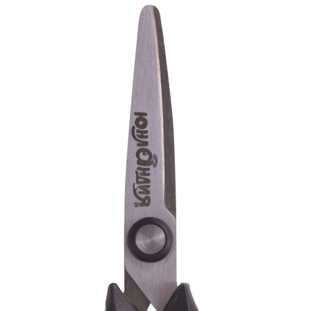 Ножницы ЮНЛАНДИЯ "BASIC", 155 мм, ребристые резиновые вставки, черно-голубые, европодвес, 236991 - Ножницы детские