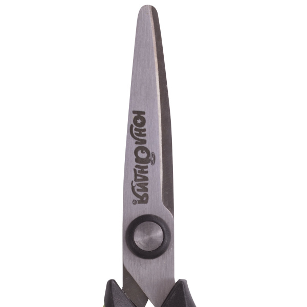 Ножницы ЮНЛАНДИЯ "BASIC", 155 мм, ребристые резиновые вставки, черно-голубые, европодвес, 236991 - Ножницы детские