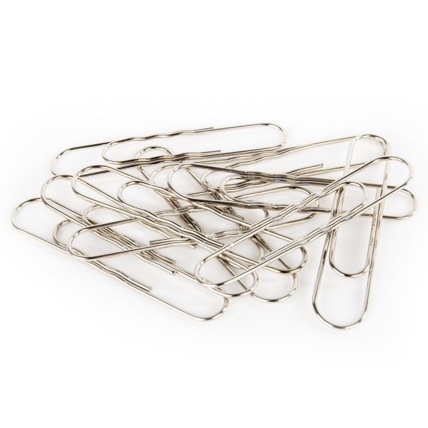 Скрепки большие 78 мм, BRAUBERG, никелированные, гофрированные, 50 шт., в картонной коробке, 270450 - Скрепки канцелярские