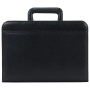 Папка из натуральной кожи на молнии, с выдвижными ручками, 385х280х50, черная, 8-021 - Папки из кожи