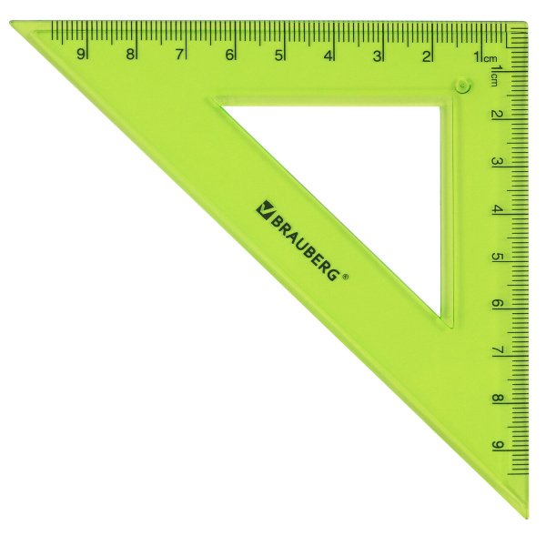 Набор чертежный средний BRAUBERG "FRUITY" (линейка 20 см, 2 треугольника, транспортир), ассорти, пенал, 210771 - Наборы чертежные