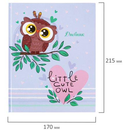Дневник 1-4 класс 48 л., твердый, ЮНЛАНДИЯ, глянцевая ламинация, с подсказом, "Совушка", 106594 - Дневники для младших классов