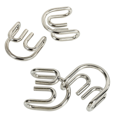 Головоломки металлические большие ЗОЛОТАЯ СКАЗКА, набор 16 штук, разные уровни сложности, 664928 - Игрушки развивающие