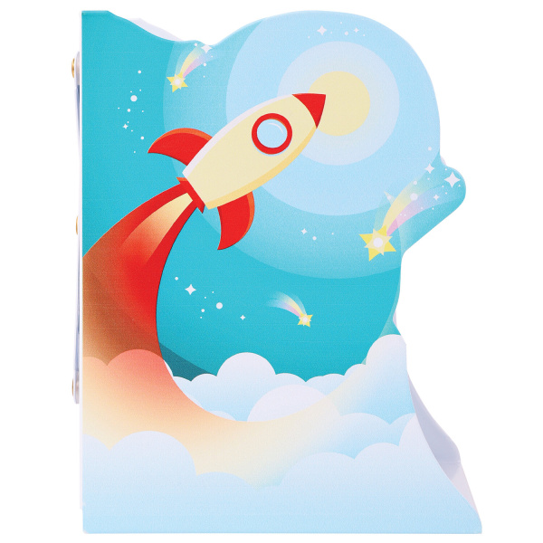 Подставка-держатель для книг и учебников фигурная BRAUBERG KIDS "Cosmo" раздвижная, металлическая, 238068 - Подставки для книг