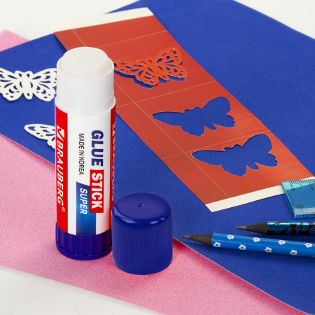 Клей-карандаш BRAUBERG SUPER, 36 г, ЮЖНАЯ КОРЕЯ, 229543 - Клей-карандаш