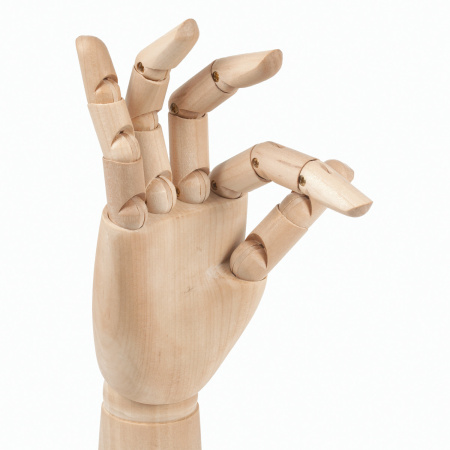 Манекен художественный BRAUBERG ART CLASSIC "РУКА", высота 30 см., мужская левая, дерево, 191296 - Манекены