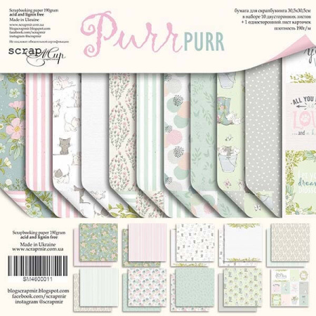 Набор двусторонней бумаги "Pur Pur" 30*30 см 11 шт от Scrapmir