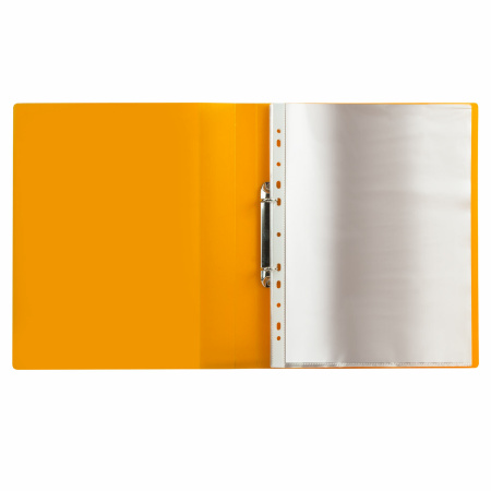 Папка для портфолио и презентаций, 2 кольца, 20 файлов, пластик, желтая, BRAUBERG, 126676 - Портфолио
