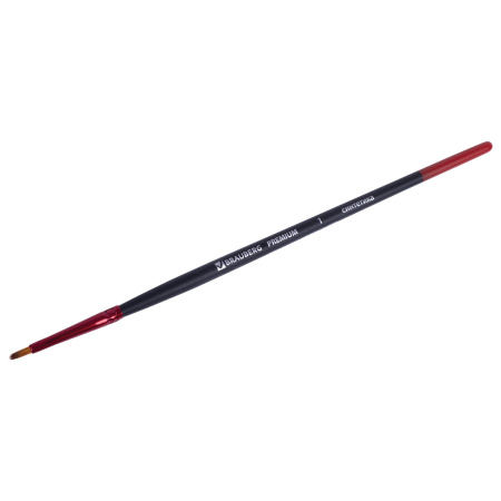 Кисть синтетика, плоская № 1, BRAUBERG PREMIUM, 201010 - Кисти для рисования