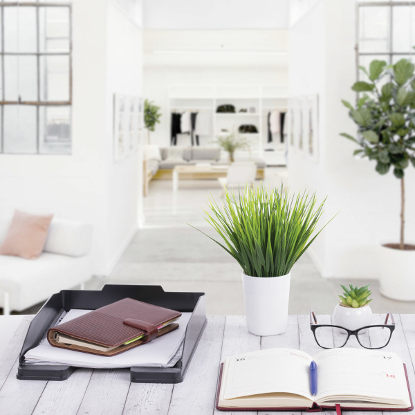 Лоток горизонтальный для бумаг BRAUBERG ECONOMY, 340х255х60 мм, черный, 238106, ОФ444 - Лотки горизонтальные (поддоны)