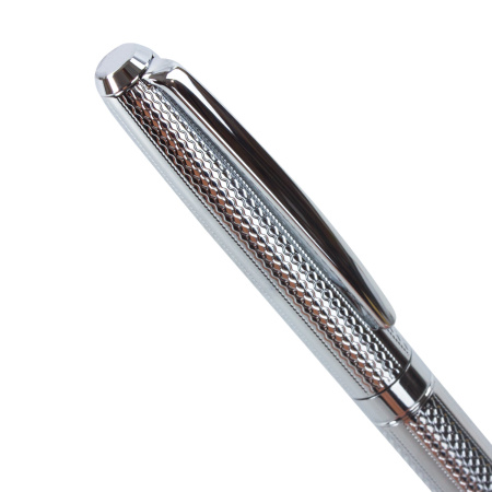 Ручка подарочная шариковая GALANT "Freiburg", корпус серебристый с гравировкой, хромированные детали, пишущий узел 0,7 мм, синяя, 141016 - Ручки шариковые подарочные