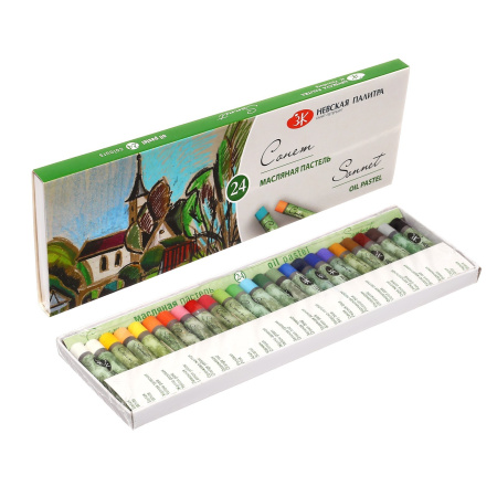 Пастель масляная художественная 24 цвета круглое сечение "Сонет" - Пастель художественная в наборах
