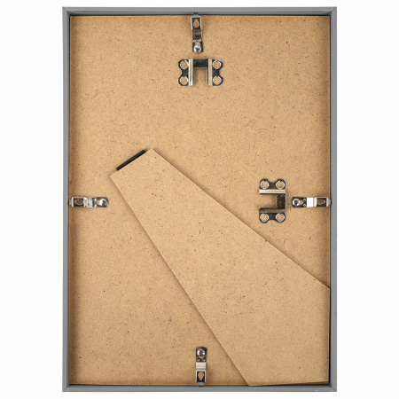 Рамка 21х30 см серебристая, пластик, багет 8 мм, BRAUBERG "Slim", плотный задник с ножкой, акриловый экран, 391316 - Рамки для дипломов, сертификатов, грамот, фотографий