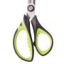 Ножницы ЮНЛАНДИЯ "BASIC", 140 мм, ребристые резиновые вставки, черно-салатовые, европодвес, 236990 - Ножницы детские