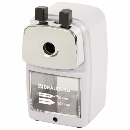 Точилка механическая BRAUBERG "METALLIC-X", для ч/гр и цветных карандашей (в том числе утолщенных), крепление, металлический корпус, 228481 - Точилки механические