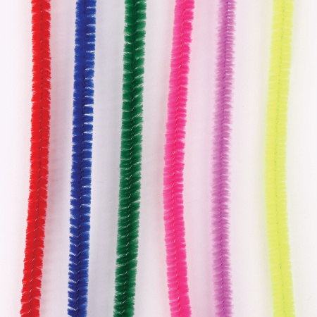 Проволока синельная для творчества "Пушистая", 6 цв., 30 шт., 0,6х30 см, ОСТРОВ СОКРОВИЩ, 661521 - Проволока синельная (пушистая)