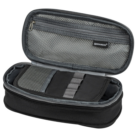 Пенал-трансформер BRAUBERG, полиэстер, 22х10х3 см, "Charcoal gray", 271561 - Пеналы мягкие