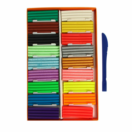 Пластилин классический ГАММА "Оранжевое солнце", 18 цветов, 6 классических + 6 флуоресцентных + 6 перламутровых, 234 г, стек, 111120201 - Пластилин