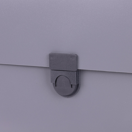 Папка-портфель пластиковая BRAUBERG "ПРОЕКТ", А4 (330х240х35 мм), 13 отделений, серый, РОССИЯ, 226027 - Портфели пластиковые