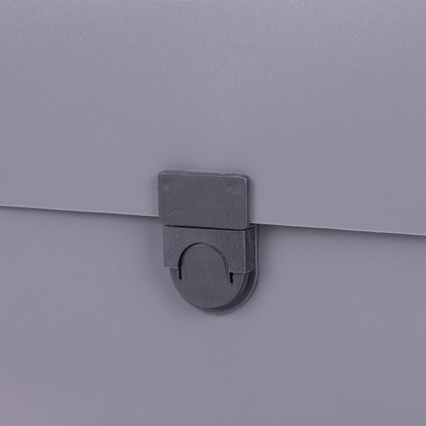 Папка-портфель пластиковая BRAUBERG "ПРОЕКТ", А4 (330х240х35 мм), 13 отделений, серый, РОССИЯ, 226027 - Портфели пластиковые