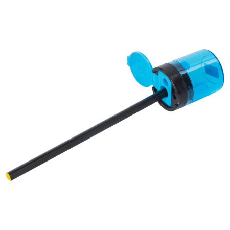 Точилка BRAUBERG "Office Round", 2 отверстия для чернографитных карандашей (в том числе утолщенных), с контейнером, ассорти, 228446 - Точилки ручные