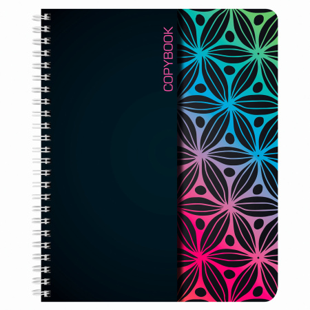 Тетрадь А5, 48 л., BRAUBERG, гребень, клетка, обложка картон, АБСТРАКЦИЯ, 403053 - Тетради 40-48 листов