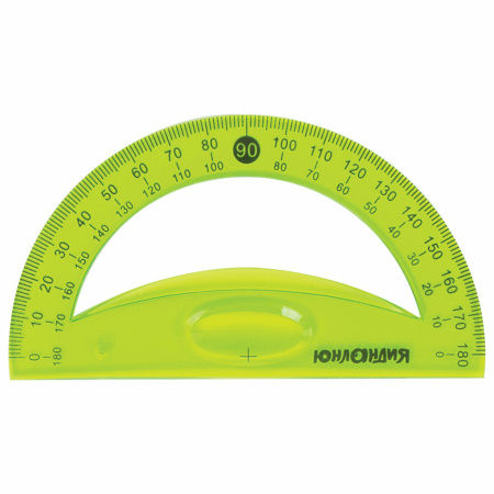 Набор чертежный средний гибкий ЮНЛАНДИЯ "FLEX" (линейка 20 см, 2 треугольника, транспортир), пенал, 210682 - Наборы чертежные