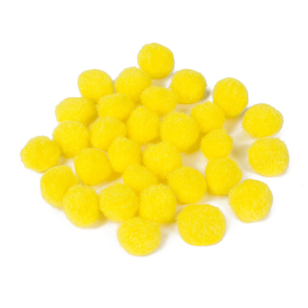 Помпоны для творчества, желтые, 15 мм, 30 шт., ОСТРОВ СОКРОВИЩ, 661444 - Помпоны для творчества