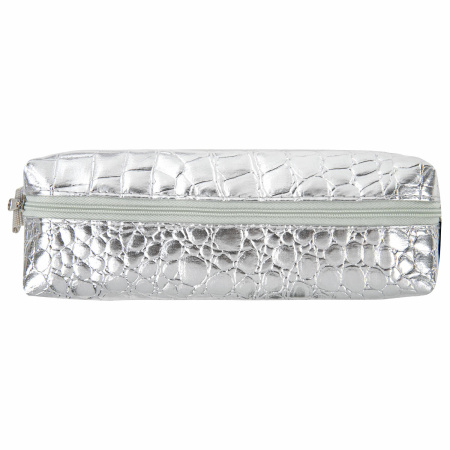 Пенал-косметичка BRAUBERG, "крокодиловая кожа", 20х6х4 см, "Ultra silver", 270851 - Пеналы мягкие