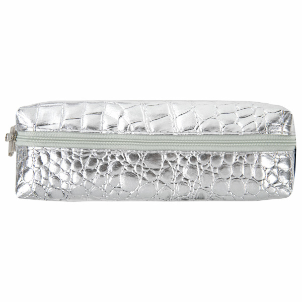 Пенал-косметичка BRAUBERG, "крокодиловая кожа", 20х6х4 см, "Ultra silver", 270851 - Пеналы мягкие
