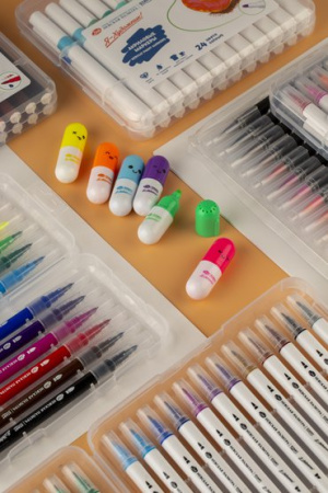 Набор текстовыделителей "Я-Художник!" в прозрачной сумке с молнией, 6 цветов - Аквамаркеры