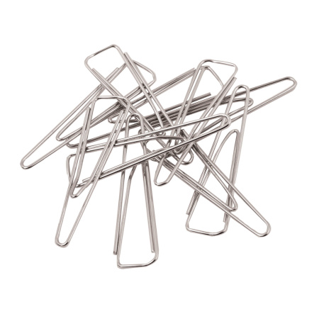 Скрепки большие 50 мм, ОФИСМАГ, никелированные, треугольные, 50 шт., в картонной коробке, 222093 - Скрепки канцелярские
