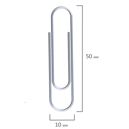 Скрепки большие 50 мм, STAFF, оцинкованные, 50 шт., в картонной коробке, РОССИЯ, 224800 - Скрепки канцелярские