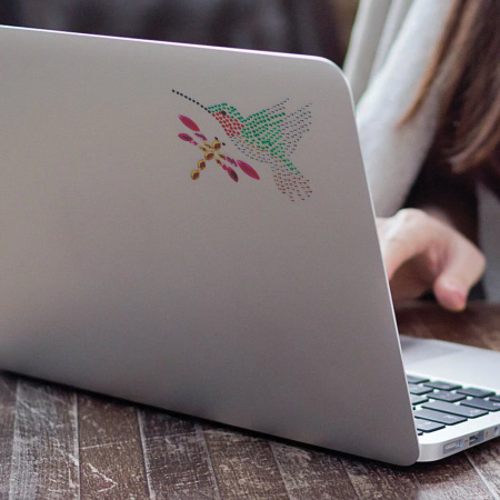 Наклейки готовые из страз КОЛИБРИ, 4 декоративных элемента, 9,5х15,5 см, ОСТРОВ СОКРОВИЩ, 661558 - Наклейки для творчества