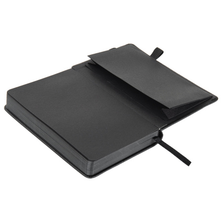 Скетчбук, черная бумага 140 г/м2 90х140 мм, 80 л., КОЖЗАМ, резинка, карман, BRAUBERG ART, черный, 113201 - Альбомы, скетчбуки и бумага для графики и эскизов