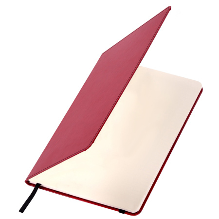 Блокнот А5 (148x218 мм), BRAUBERG "Office", под кожу, 80 л., резинка, клетка, красный, 111030 - Бизнес-блокноты и бизнес-тетради