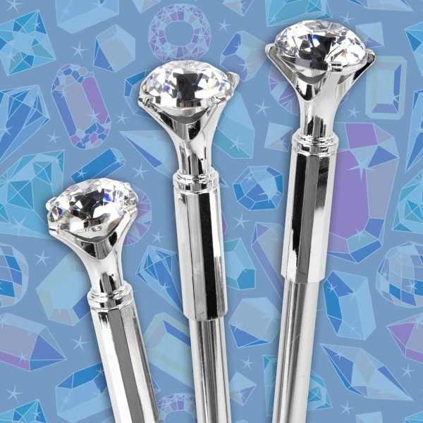 Ручка фигурная шариковая ЮНЛАНДИЯ "Кристалл", корпус ассорти, СИНЯЯ, пишущий узел 0,7 мм, 143788 - Ручки фигурные