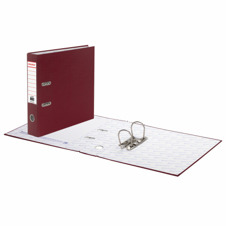 Папка-регистратор BRAUBERG с покрытием из ПВХ, 70 мм, бордовая (удвоенный срок службы), 220892 - Папки-регистраторы с арочным механизмом