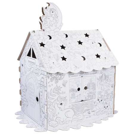 Картонный игровой развивающий Домик-раскраска "Для маленькой принцессы" высота 130 см, BRAUBERG KIDS, 880363 - Наборы для рукоделия