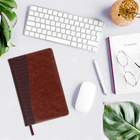 Ежедневник недатированный А5 138х213 мм BRAUBERG "Cayman" под кожу, 160 л., коричневый/коричневый, 125084 - Ежедневники с покрытием "под кожу и ткань"