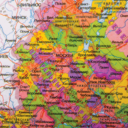 Коврик-подкладка настольный для письма (590х380 мм), с картой России, BRAUBERG, 236776 - Коврики настольные