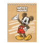 Блокнот МАЛЫЙ ФОРМАТ А6 110х145 мм, 40 л., гребень, обложка картон, клетка, HATBER, "Микки Маус", 40Б6В1гр - Блокноты